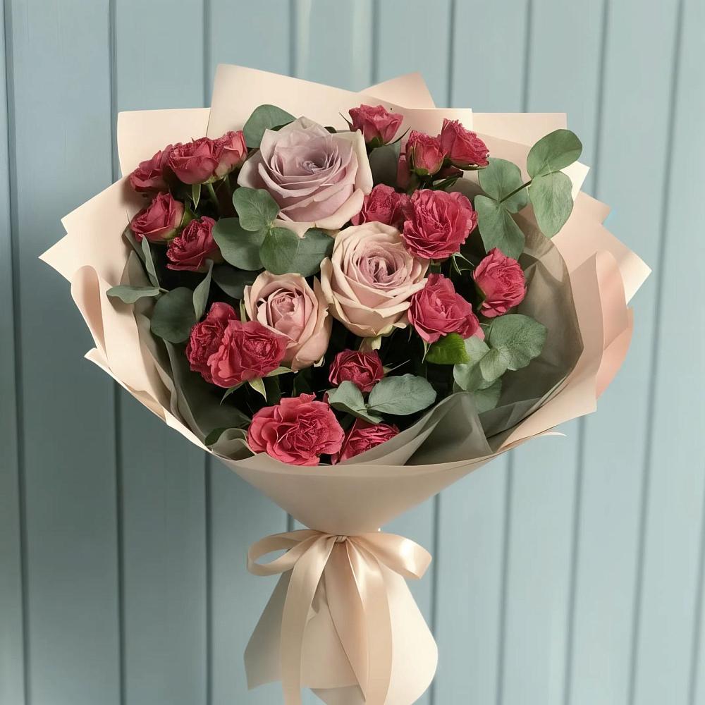 Букет цветов из: Гвоздики и Розы в Карабаш Республики Татарстан