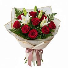 Букет цветов из:  Лилии и Розы в Карабаш Республики Татарстан