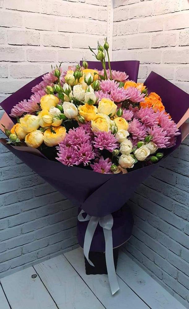 Букет цветов из: Хризантемы и Розы в Карабаш Республики Татарстан