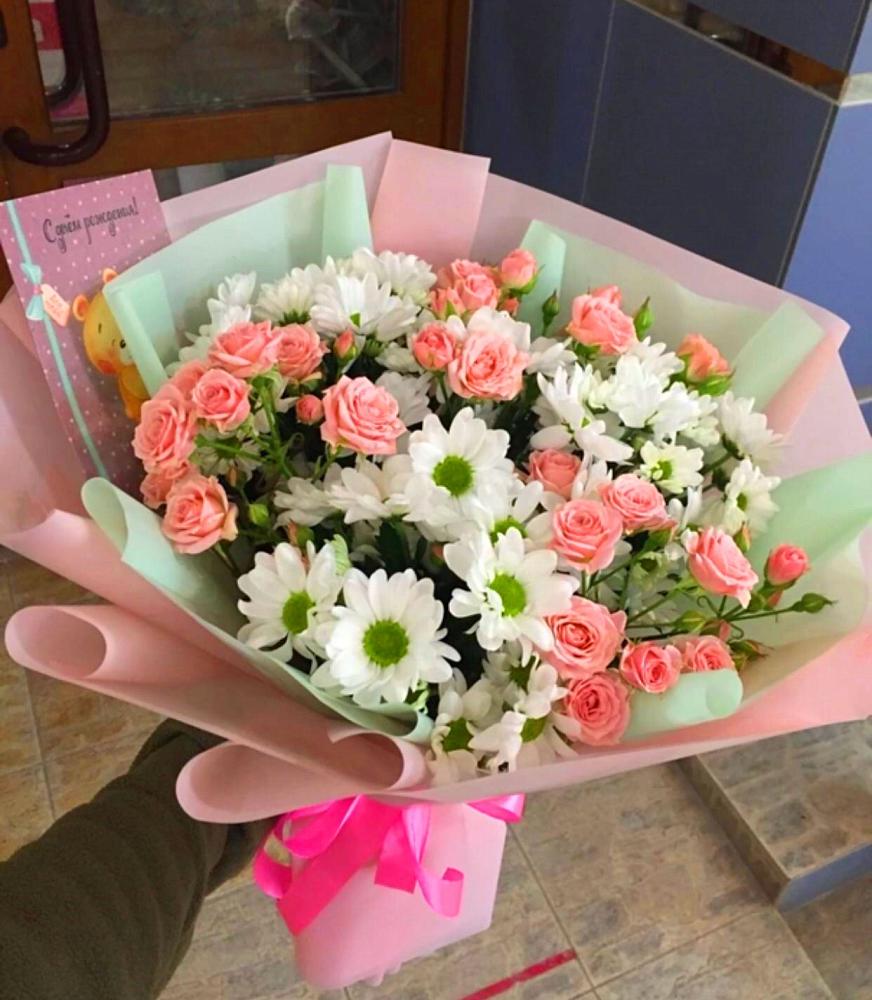 Букет цветов из: Розы и Хризантемы в Карабаш Республики Татарстан