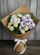 Букет цветов из:  Хризантемы и Розы в Карабаш Республики Татарстан