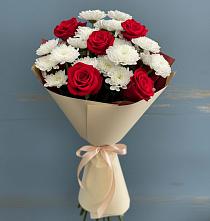 Букет цветов из:  Розы и Хризантемы в Карабаш Республики Татарстан