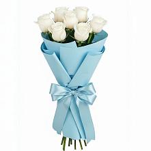 Букет 7 белых роз Проуд в Карабаш Республики Татарстан