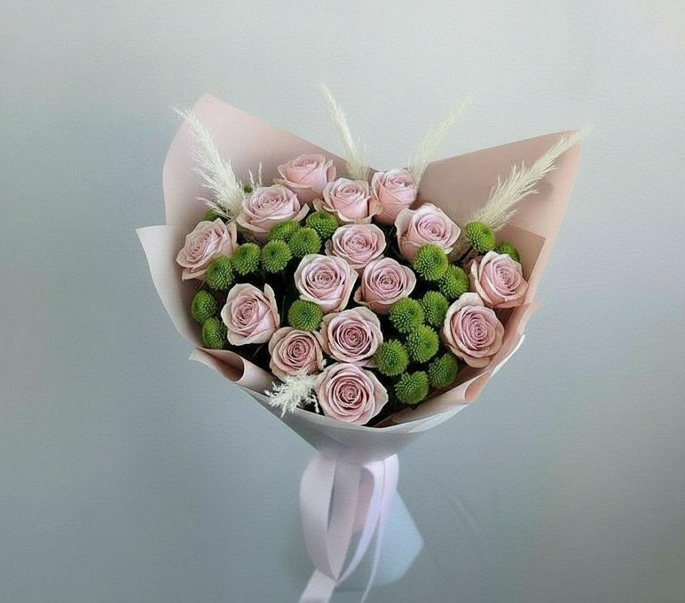 Букет цветов из: Розы и Хризантемы в Карабаш Республики Татарстан