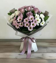 Букет цветов из:  Хризантемы и Розы #REPLACE_PRED# Карабаш Республики Татарстан