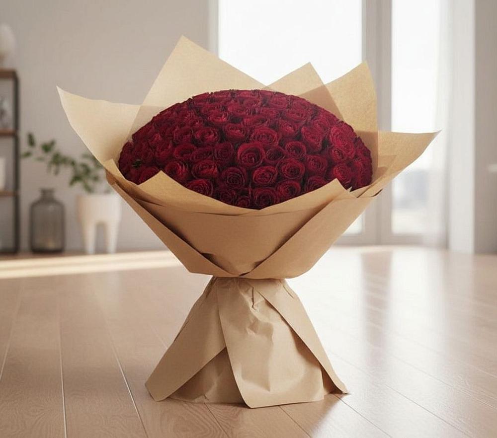 Букет 101 Красная роза в Карабаш Республики Татарстан
