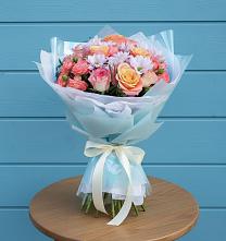 Букет цветов из:  Хризантемы и Розы в Карабаш Республики Татарстан