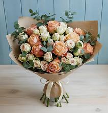 Букет цветов из:  Альстромерии и Розы в Карабаш Республики Татарстан